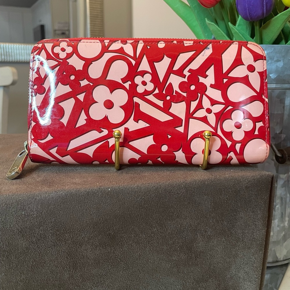 Louis Vuitton Limited Edition Sweet Zip Around Wallet Red and Pink